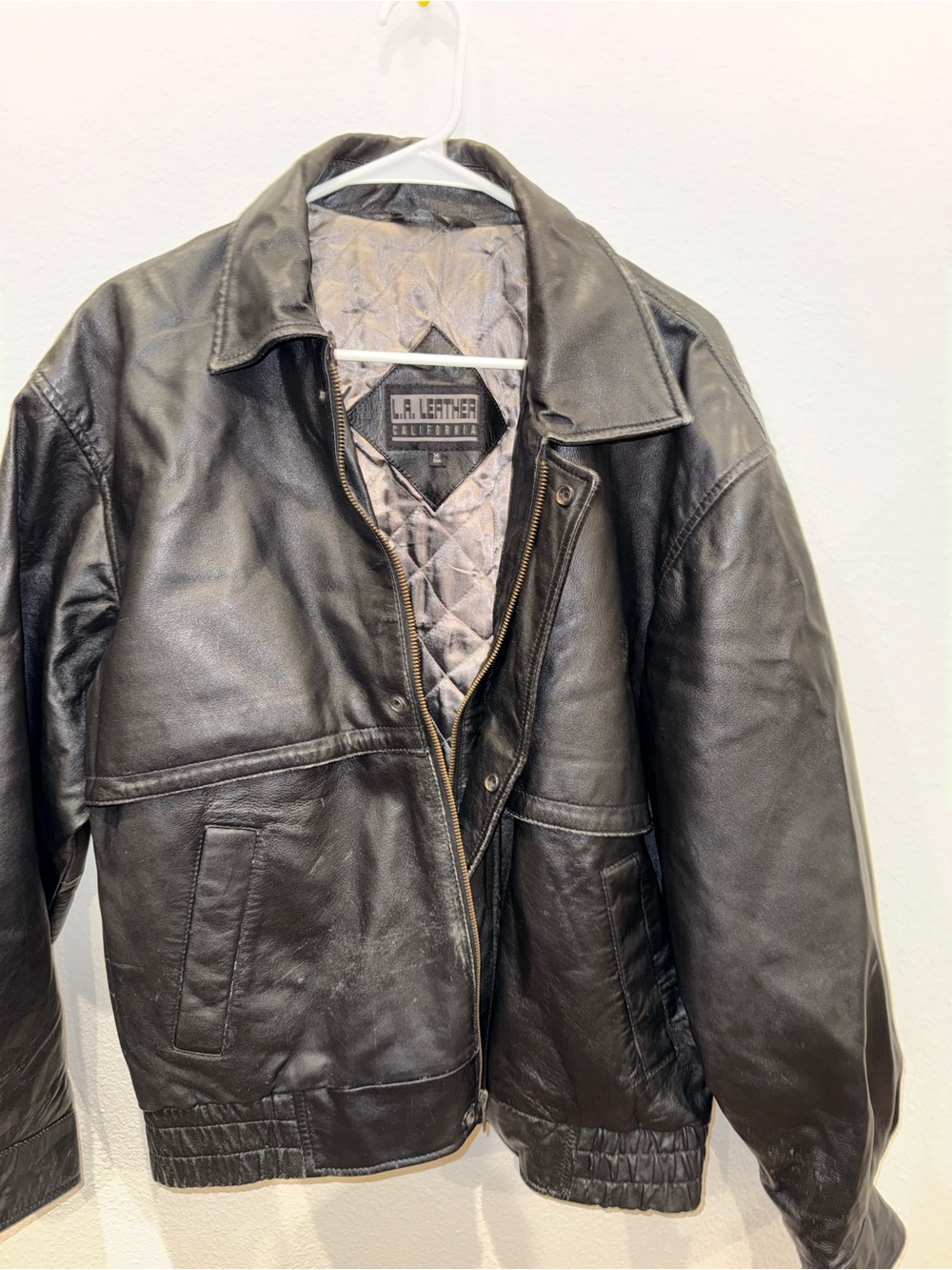 Men's Black Quilted-Lined Bomber Jacket